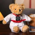 Mignon peluche ours en peluche taekwondo poupée animal rembourré cadeau avec ceinture rouge - Vêtements Rouges