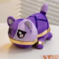 Gatto di peluche viola carino con accenti dorati morbida bambola di stoffa per bambini - Ninja Viola