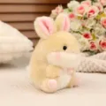 Cute mini rabbit plush pendant fluffy hamster doll soft bag charm cute toy accessory - Brown Rabbit Keychain / 10cm
