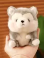 Cute mini husky plush toy keychain soft bag pendant charm gray fluffy animal plushie accessory - Husky Pendant / 10cm