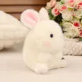 Cute white plush rabbit toy pendant, soft fluffy stuffed animal keychain bag charm accessory. - White Rabbit Charm / 10cm