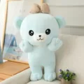 Blauer Teddybär Plüschtier mit Schleife, süße Stofftier Puppe für Kinder Geschenk. - 35 cm / Himmelblau