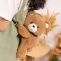 Zaino in peluche morbido a forma di orsetto marrone simpattica borsa scolastica animale - Orso