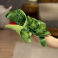 Green sea turtle plush hand puppet for kids, soft interactive glove toy for storytelling and performance. - Turtle Hand Puppet