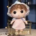 Süße pastorale Prinzessin Plüschpuppe Spielzeug mit Kleid und Hut für Kinder Geschenk. - 35 cm / Rosa
