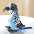 Cute blue parakeet plush toy simulation bird doll soft stuffed animal gift for kids room decor - Blue-White Parrot / 20x20cm