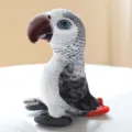 Realistic grey parrot plush toy simulation bird doll soft stuffed animal gift for kids - Grey-Black Parrot / 20x20cm