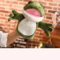Süße grüne Frosch Plüsch Handpuppe für Kinder interaktives Geschichtenerzählen und Spiel - Frosch / 28cm