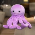Cute purple octopus plush toy, soft stuffed animal doll with cute face and tentacles for kids. - Octopus Hand Puppet