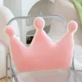 Pink Crown Pillow Princess Style Cute Seat Cushion Backrest Soft Home Decor Variant - Three Crowns / Pink
