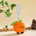 Cute cartoon orange plush toy bag pendant soft stuffed orange doll keychain lovely gift accessory - Orange