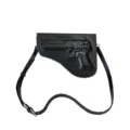 Bolso cruzado de cuero negro con diseño de pistola en 3D, bolso de hombro único. - Forma de Pistola Lanzadora / Negro