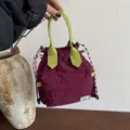 Koreanischer einfarbiger Kordelzug-Beutel, schicke weinrote Freizeithandtasche. - Rot
