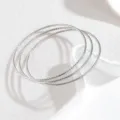 Minimalistische drielaagse stapelbare zilverkleurige metalen armband voor dagelijks chic. - JZB1247 Enkele Lus / Staalkleur