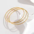 Minimalistische gelaagde gouden armbanden, elegante dunne gestapelde armbanden voor dames - JZB1247 Enkele Lus / Goud