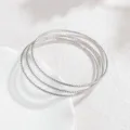 Minimalistische drielaagse titanium stalen armband met sprankelende afwerking. - JZB1248 Enkele Lus / Staalkleur