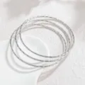 Minimalistisches dreifaches silbernes Titanstahl-Armband mit strukturierter Design-Variante. - JZB1249 Einzelner Ring / Stahlfarben