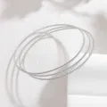 Minimalistisches dreilagiges verdrehtes silbernes Titanstahl Armband eleganter Schmuck. - JZB1250 Einzelner Ring / Stahlfarben