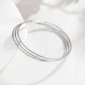 Minimalistisches dreifaches gestapeltes Edelstahl Armreif Armband Variante Damen Alltag. - JZB1251 Einzelner Ring / Stahlfarben