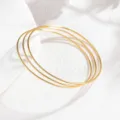 Minimalistisches dreilagiges goldenes Armband, schickes Titanstahl Stapelarmband. - JZB1251 Einzelner Ring / Gold