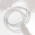 Minimalistisches 3-lagiges strukturiertes silbernes Armband für Frauen schicker Alltagsschmuck. - JZB1252 Einzelner Ring / Stahlfarben