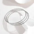 Minimalistisches 3-lagiges stapelbares silbernes Armband, elegante Metallschmuck für Damen. - JZB1253 Einzelner Ring / Stahlfarben