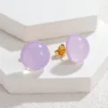 Violette Glitzer runde Ohrstecker süße Bonbonfarbe geometrisches Design minimalistischer Schmuck - Lila