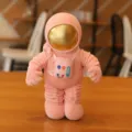 Cute pink astronaut plush toy with gold reflective visor soft space doll pillow for kids gift - Pink with Backpack