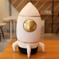 White Rocket Plush Toy Stuffed Spaceship Pillow Cute Soft Toy for Kids Room Decor - White Spaceship