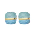 Blau goldene geometrische Ohrringe, farbenfroher Sommertrend, schicker Urlaubsschmuck. - Blau