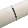 Minimalistisches Edelstahl Armband mit schwarzem Stab DIY gravierbarer Schmuck neu. - Damenstil / Schwarz