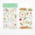 Watercolor rose plant transfer stickers set for journaling, scrapbooking, and DIY crafts decor. - Mist Rose