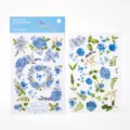 Blauwe hortensia transferstickers voor dagboek en scrapbooking decoratie, 2 stuks. - Blauwe Hortensia