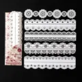 Papel decorativo calado de encaje blanco para diario y proyectos de scrapbooking - Danza del Encaje