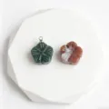 Natural agate plum blossom carved pendant DIY necklace charm gemstone jewelry accessory - With Clasp / 1 Piece/Pack / India Agate