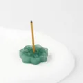 Soporte de incienso de loto de cristal verde natural ágata base para aromaterapia - Aventurina Verde