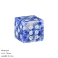 Natural blue gemstone dice variant, 16mm square crystal game piece for tabletop entertainment. - Blue Spot Stone / 1 Piece/Pack
