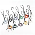Natural stone flower pendant 30mm hollow plum blossom charm for DIY necklace making - Random 1pc