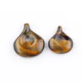 Natural Tiger Eye Stone Swirl Pendant DIY Jewelry Accessories Two Sizes Variant Set - Tiger's Eye