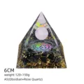 Piramide Orgonite 6cm Quarzo Rosa Ossidiana Chakra Yoga Meditazione Resina Casa - Stile A5 (Ossidiana+Quarzo Rosa)