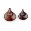 Red gemstone twist pendant, hollow carved DIY jewelry accessory for necklace making. - Red Tiger Eye