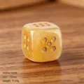 Dado in pietra preziosa gialla naturale 15mm angoli arrotondati punti dorati sku - Giallo Morbido