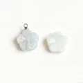 Opalite agate plum blossom carved flower pendant DIY jewelry making accessories component charms - Bare Stone Without Loop Style / 1 Piece/Pack / Opalite (Synthetic)