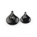 Black Obsidian Twisted Drop Pendant DIY Jewelry Accessory Multi Size Components - Obsidian