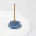 Portainciensos de loto de piedra de cristal azul, base elegante para aromaterapia. - Aventurina Azul