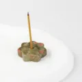 Portaincienso de flor de piedra natural, base de varilla estilo ágata de cristal para hogar. - Unakita