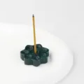Variante de portaincienso de loto en ágata cristal verde, elegante base de piedra aroma - Ágata de la India