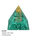 Piramide di orgone in cristallo di malachite da 6 cm per meditazione e arredamento - Stile D1 (Malachite+Bobina)