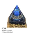 Piramide Orgonite 6cm Lapis Lazuli Ossidiana Sfera Rame Spirale Chakra Energia Arredo - Stile E1 (Lapis+Ossidiana+Bobina)