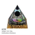 Piramide orgone chakra resina cristallo decorazione guarigione meditazione energia 6cm - Stile E4 (Ossidiana+Ossidiana+Bobina)